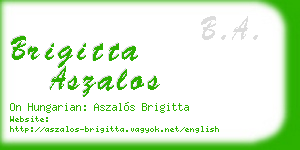 brigitta aszalos business card