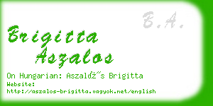 brigitta aszalos business card